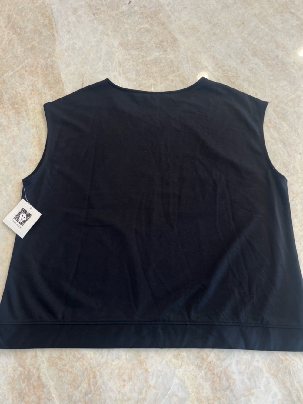 Anne Klein Black Sleeveless Tank with Shoulder Button Detail - Picture 2 of 8